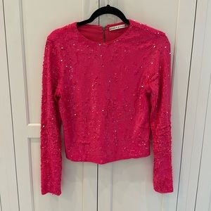 Beautiful bright pink sequin shirt. Alice and Olivia